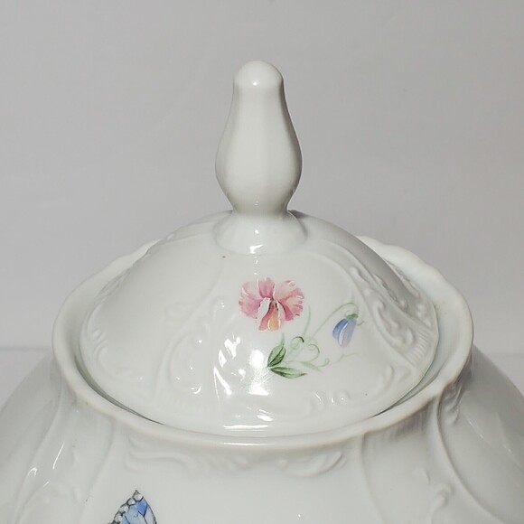 Bernadotte Teapot Czechoslovakia Butterfly Floral Vintage - Picture 3 of 11